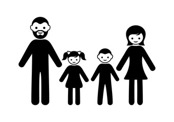 Family icon with two children