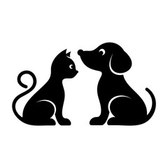 Cute vector cat and dog icons
