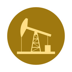 Gold oil derrick icon.