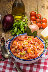Tripe Florentine, typical Italian, Polish, French food. 