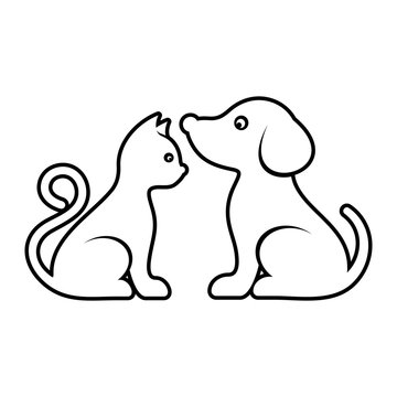 Cute vector cat and dog icons