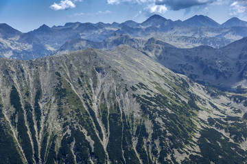 Fototapeta premium Panoramic view From Vihren Peak to Pirin Mountain, Bulgaria