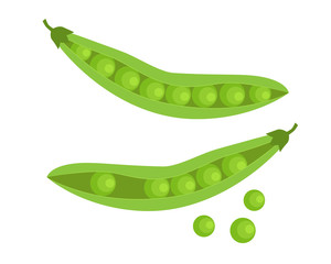 Flat icon green peas. Vector illustration.