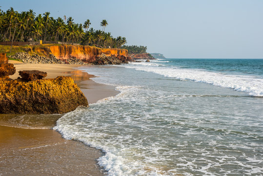 Edava Beach, 5 km away to the North from Varkala, Kerala, India