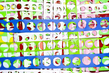 Obraz na płótnie Canvas acrylic layer stripes with circles