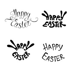 Happy Easter lettering set