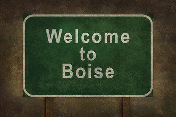 Welcome to Boise roadside sign illustration