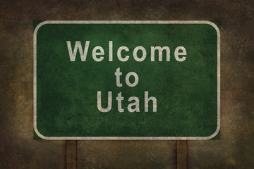 Welcome to Utah roadside sign illustration