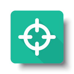 Flat white Scope web icon on green button with drop shadow