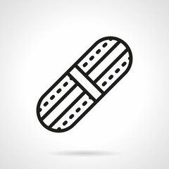 Adhesive plaster black line vector icon