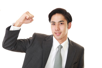 ガッツポーズのビジネスマン