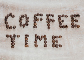 I love coffee isolated on wooden background