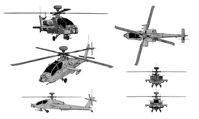 Fototapeta na wymiar helicopter apache