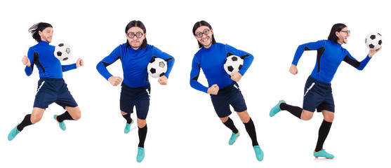 Football player isolated on the white background