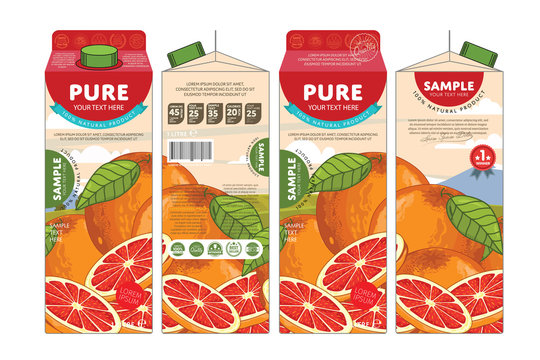 Grapefruit Juice Carton Cardboard Box Pack Design