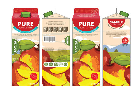 Mango Juice Carton Cardboard Box Pack Design