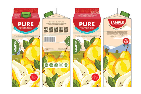Pear Juice Carton Cardboard Box Pack Design