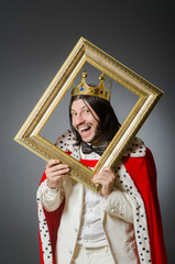 Fototapeta premium Young king businessman in royal concept
