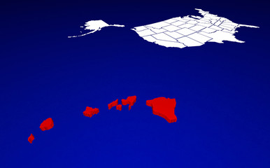 Hawaii HI State United States of America 3d Animated State Map