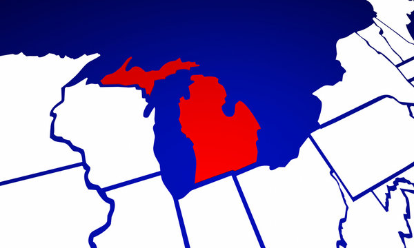 Michigan MI State United States of America 3d Animated State Map