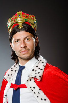 Young king businessman in royal concept