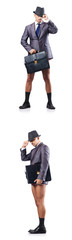 Composite photo of naked businessman on white