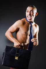 Ripped young man in studio concept