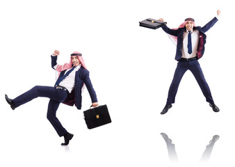 Set of photos with arab businessman