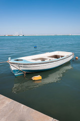 Fototapeta na wymiar Boat moored in Zakynthos port