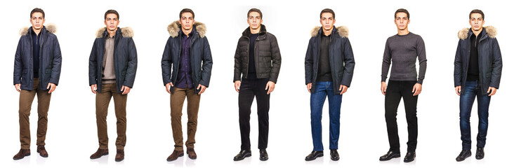 Fototapeta premium Young man in fashion concept isolated on white