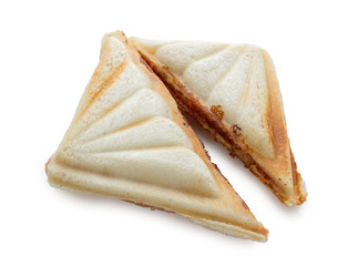 baked sandwich isolated on white background