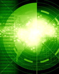 Obraz premium Green radar screen