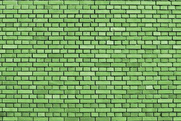 Fototapeta premium Green flash brick wall background