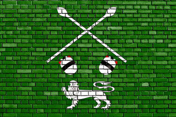 flag of Ankole painted on brick wall