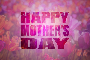 Happy Mothers Day Text Floral Background
