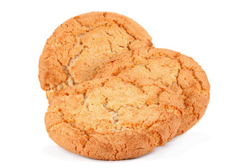 Baked biscuit on white