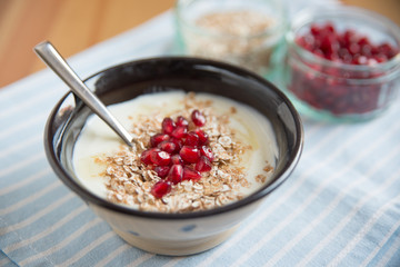 Joghurt mit Müsli und Früchten 