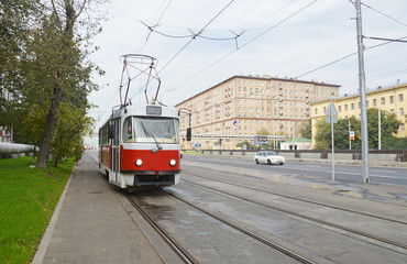 Naklejka na ściany i meble Трамвай в Москве