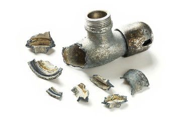 Broken alloy water valve