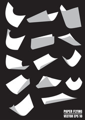 Paper flying from vector