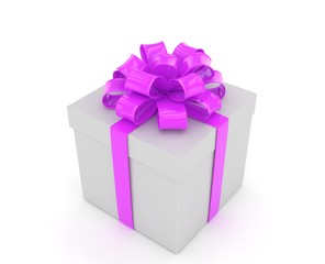 gift box with bows isolated on white