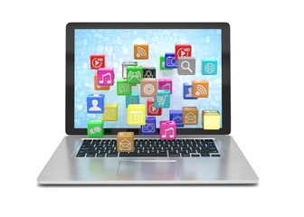 icon app fall in laptop