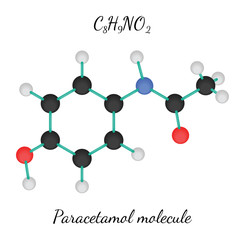 C8H9NO2 paracetamol molecule