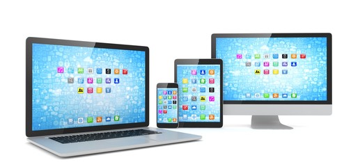 Responsive web design, laptop, smartphone, tablet, computer, display