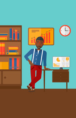 Cheerful office clerk.