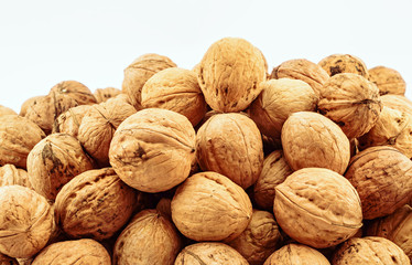 Dried walnuts closeup