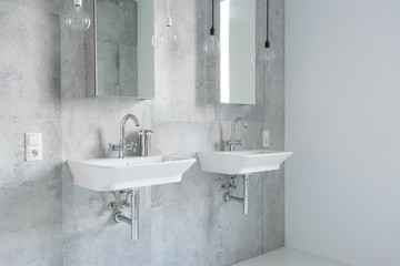 Two sinks in bathroom