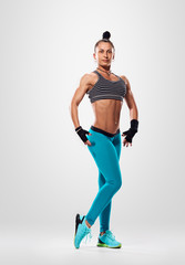 posing fitness bodybuilder woman