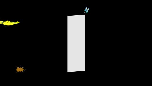 Letter I and  Insect (background)
Animated animal alphabet. HD footage with alpha channel. Animal in a background of letter.