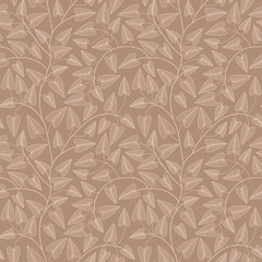 Seamless brown and beige leaves background.